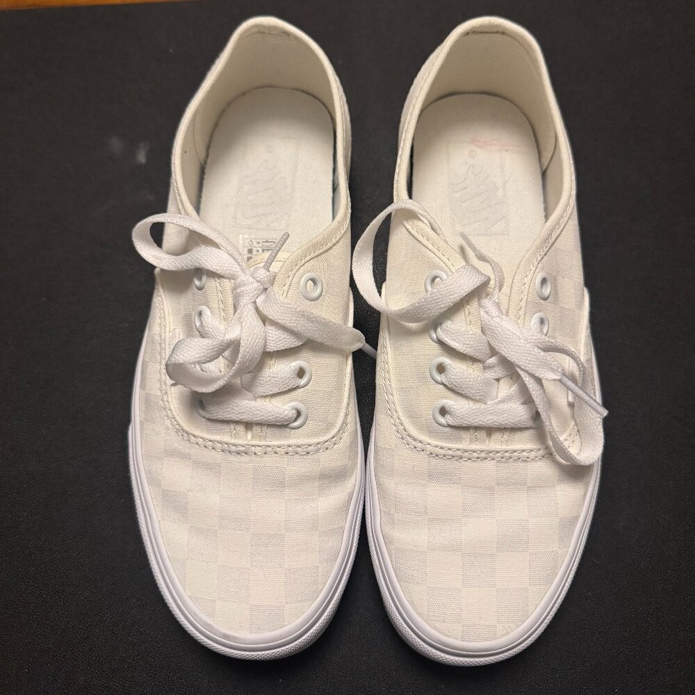 White Checkered Vans